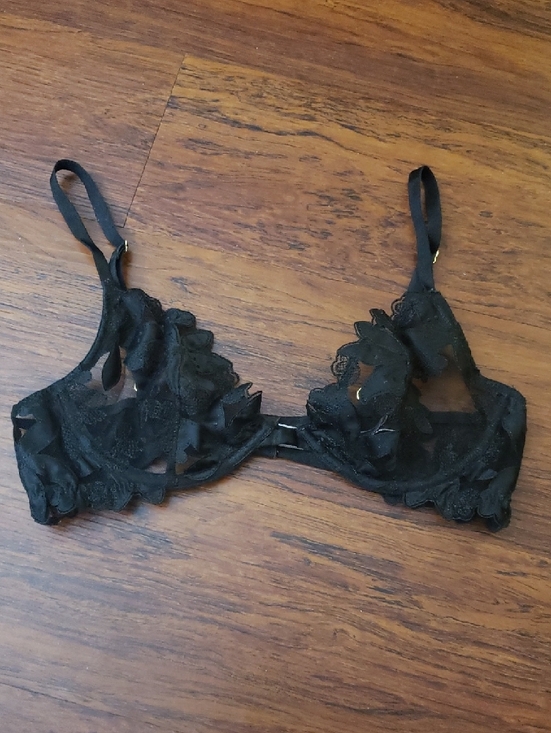 Victoria's Secret Other - Victoria's Secret Black Floral Lace Mesh Bra Size 34B Romantic Fairy Festival